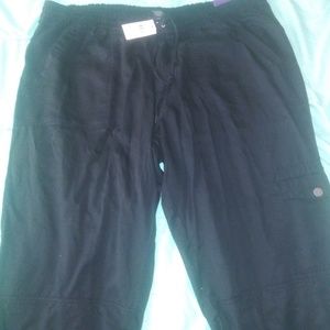 Lane Bryant Black Drawstring Capris